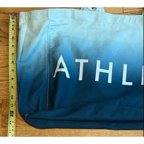 Athleta Logo Ombre Canvas Tote bag Aqua Blue - Picture 5 of 5